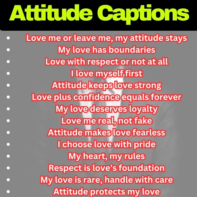 Attitude Love Captions