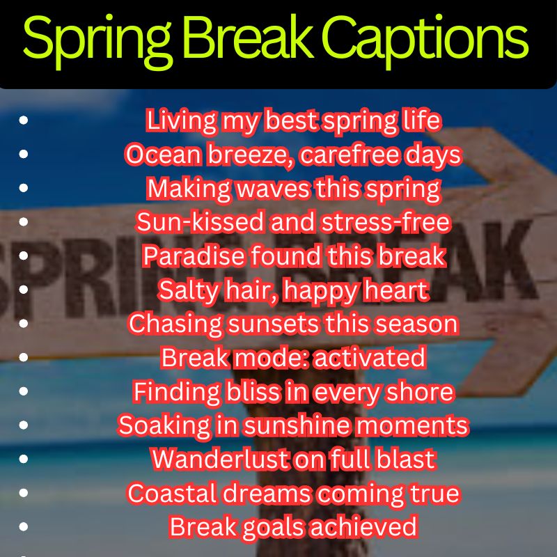 Best Spring Break Captions