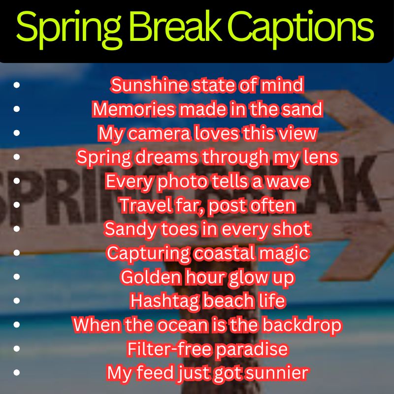 Spring Break Instagram Captions