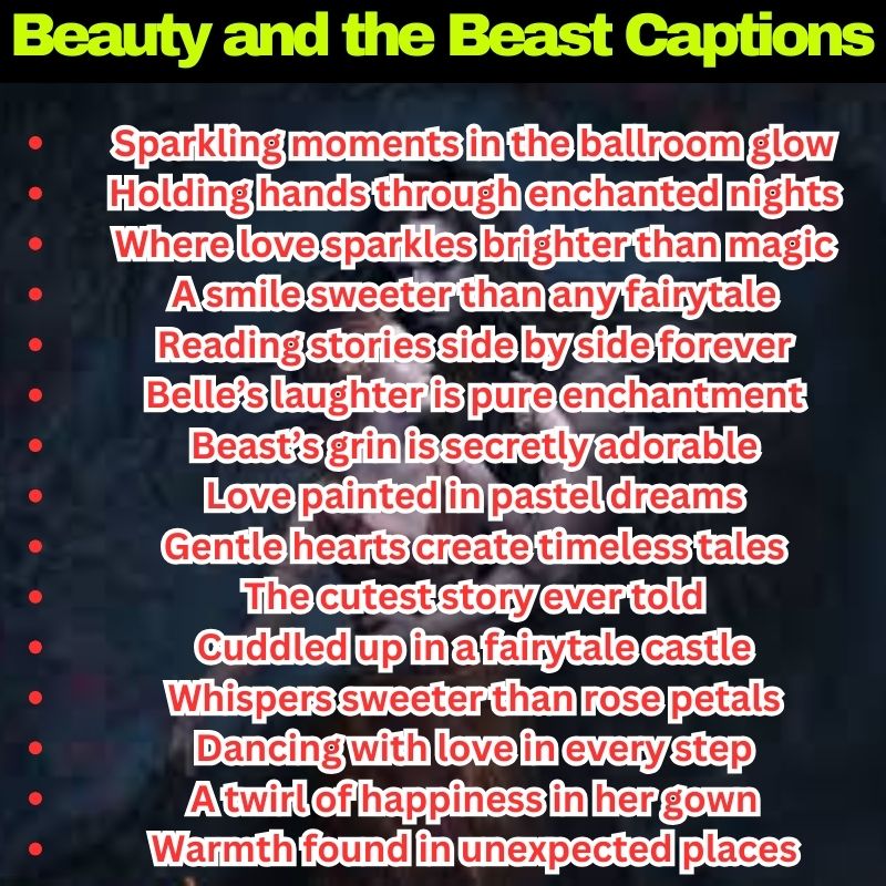 cool Beauty and the Beast Captions
