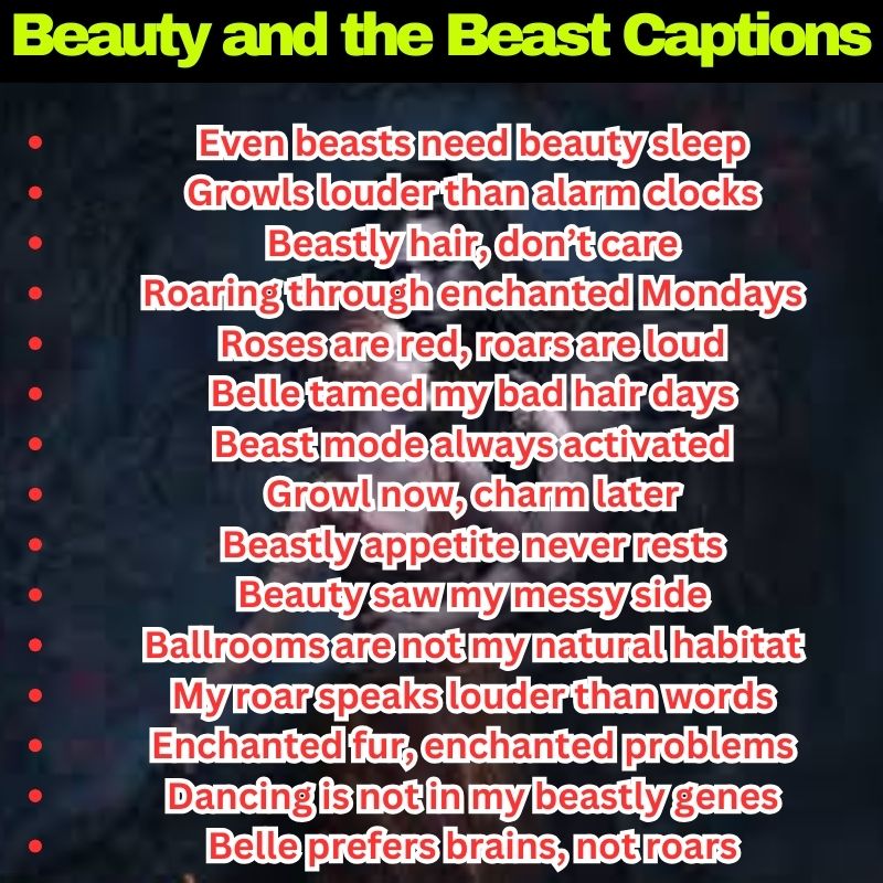 funny Beauty and the Beast Captions