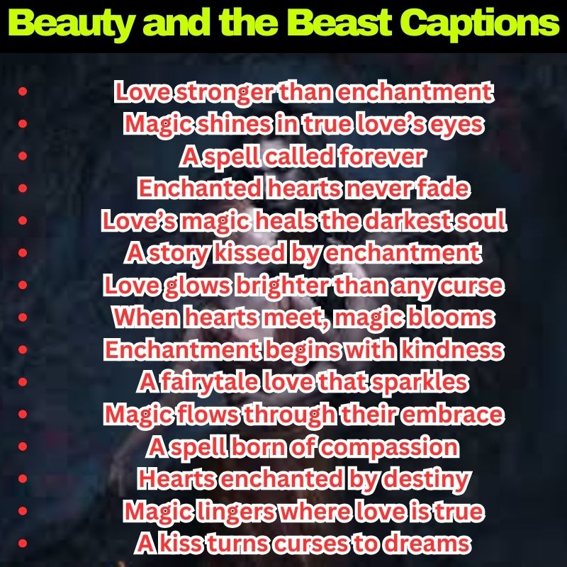 Cute Beauty and the Beast Captions