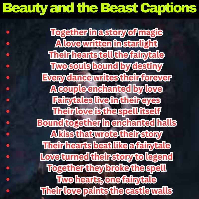 couple Beauty and the Beast Captions