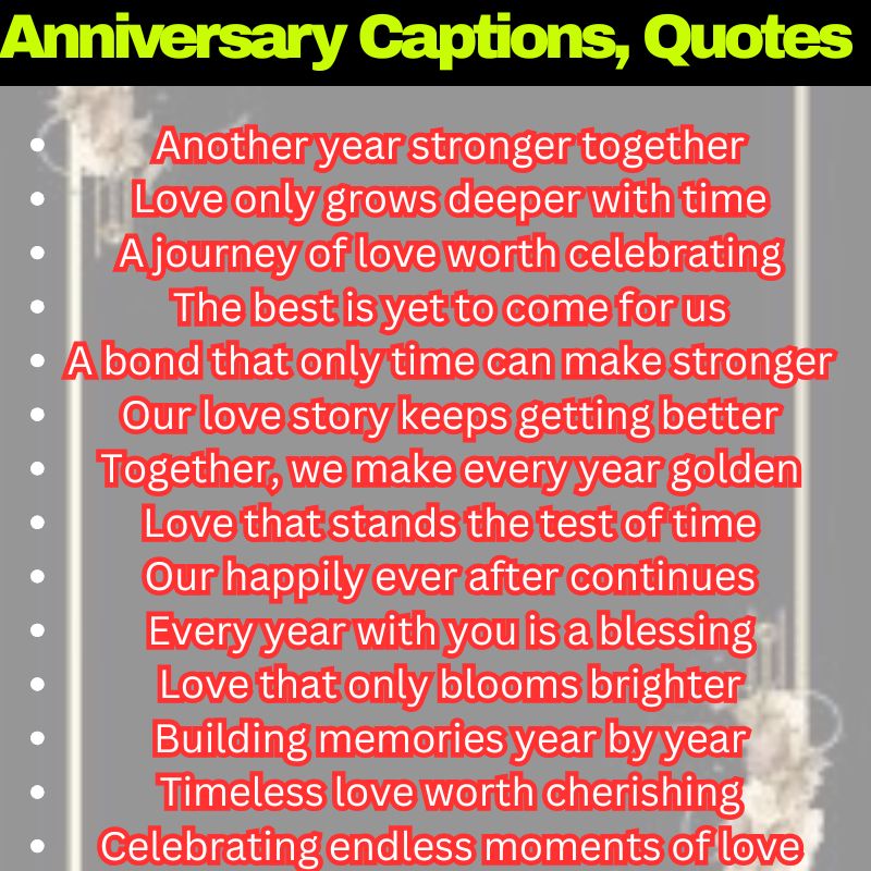 Best Anniversary Captions