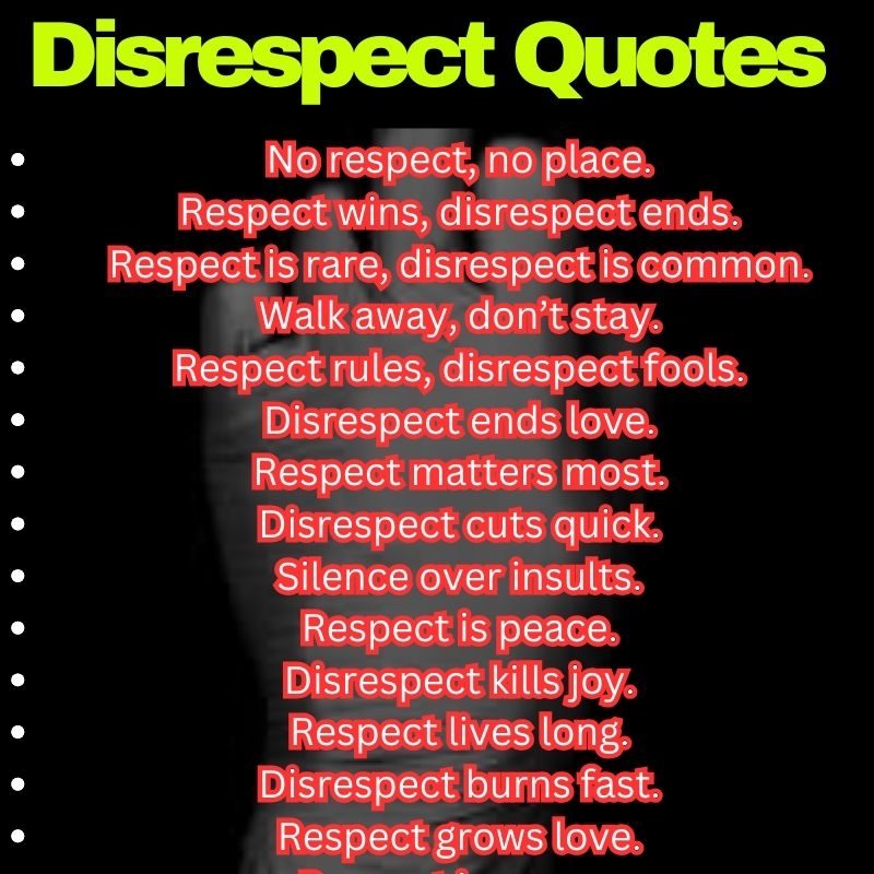 Short Disrespect Sayings