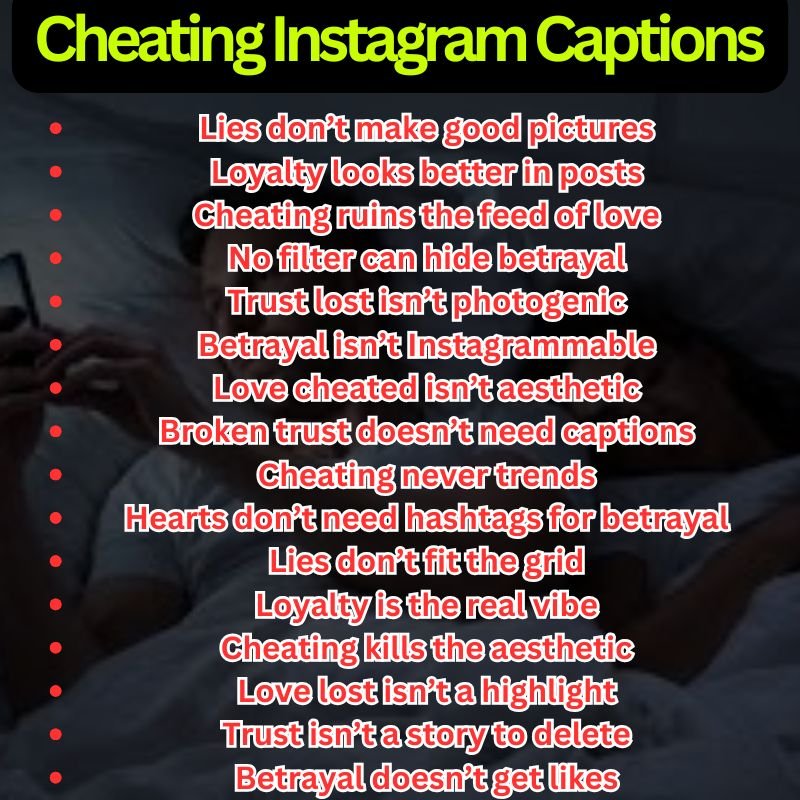 Cheating Instagram Captions