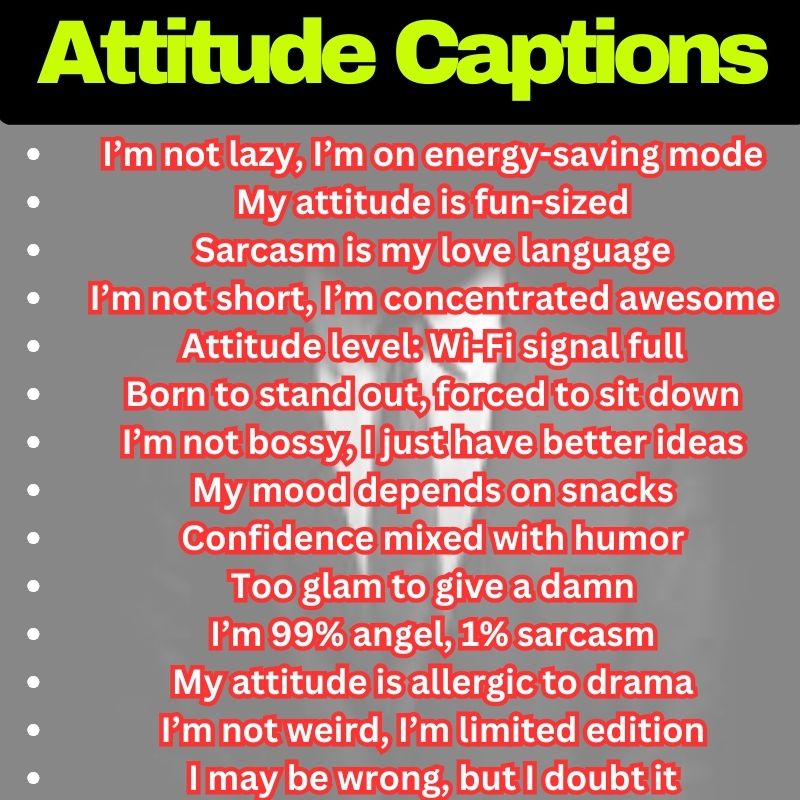Funny Attitude Captions