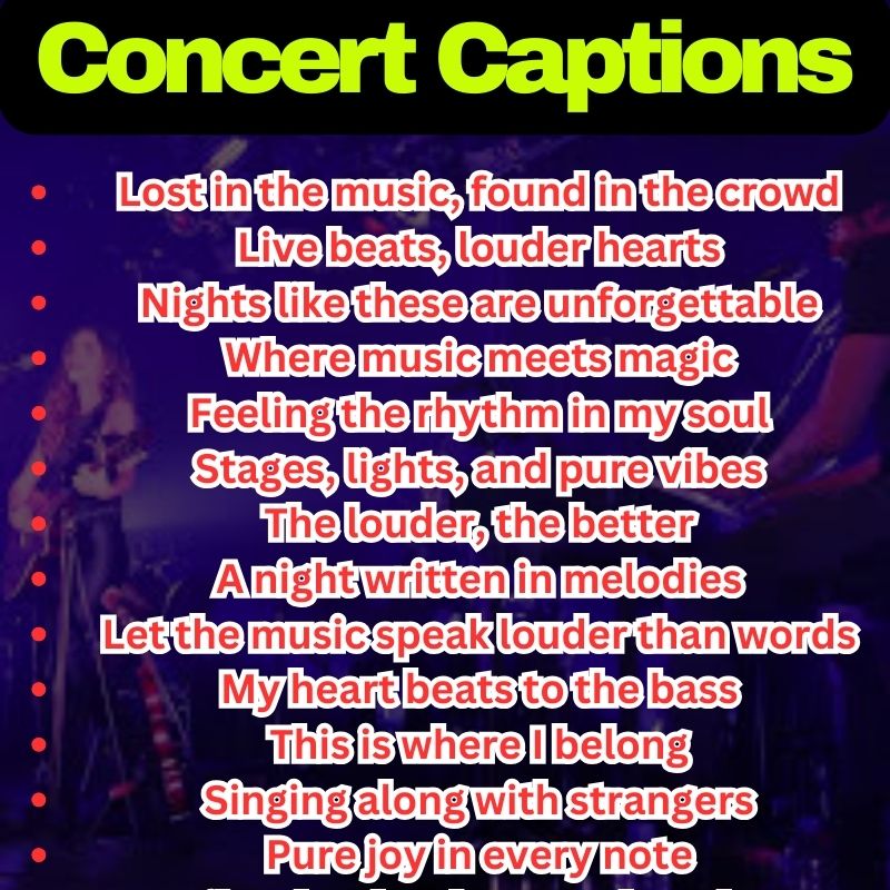Best Concert Captions