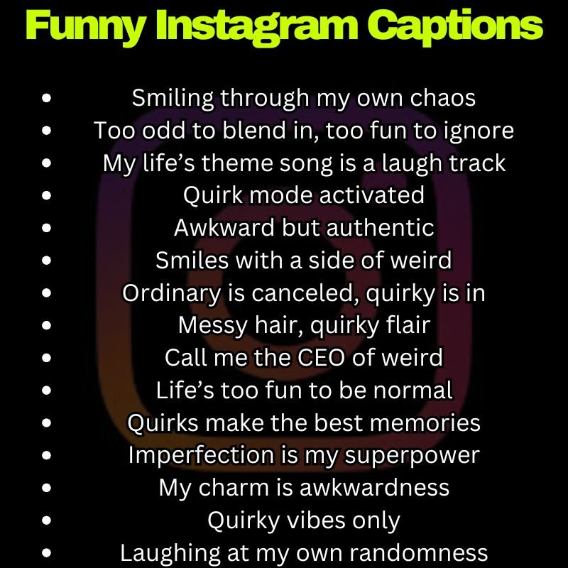 Quirky IG Sayings displayed on colorful Instagram posts.