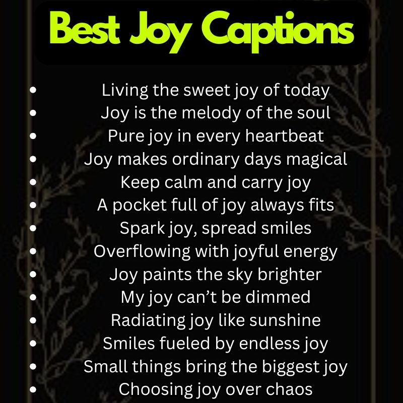 Best Joy Captions