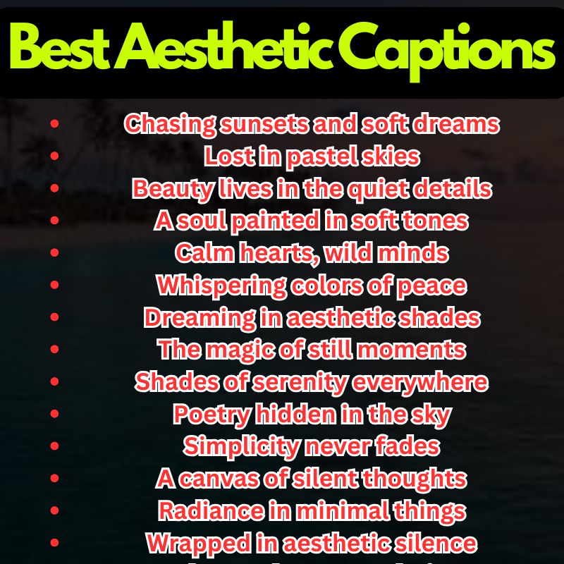 Best Aesthetic Captions