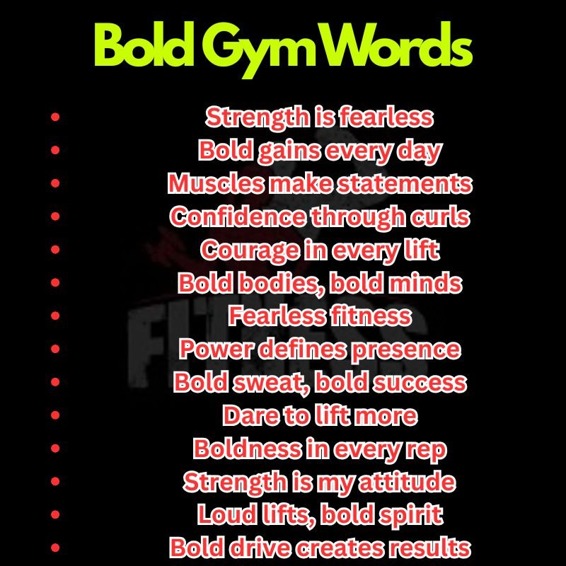 Bold Gym Words