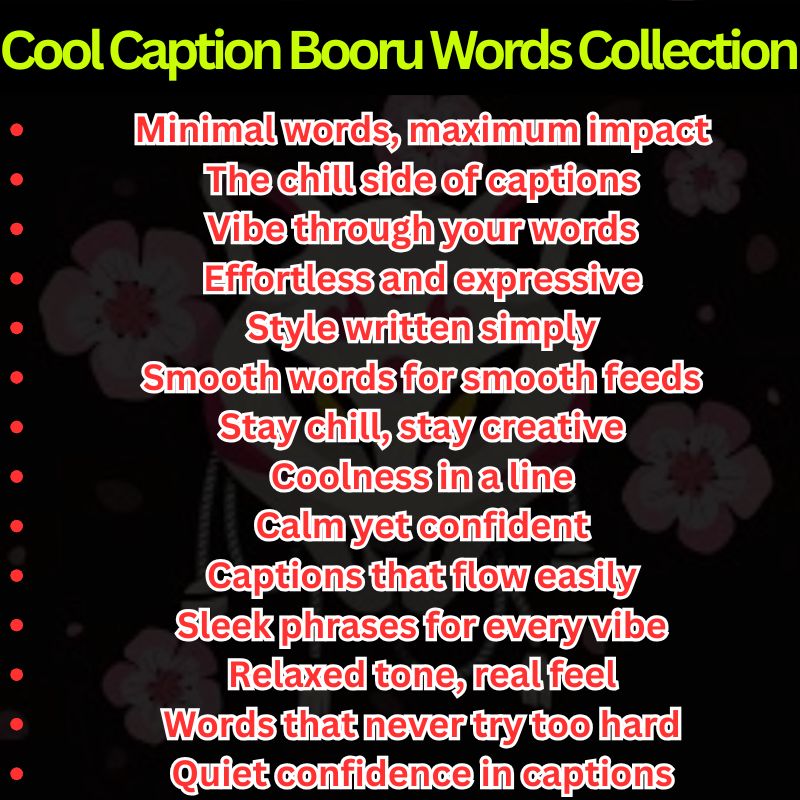 Cool Caption Booru Words Collection