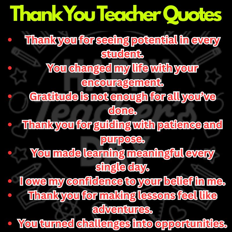 Thank You Teacher Quotes