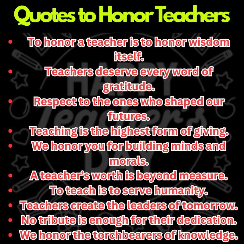 Quotes to Honor Teachers