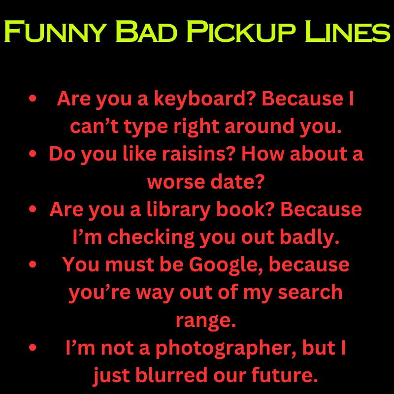 Funny Bad Pickup Lines