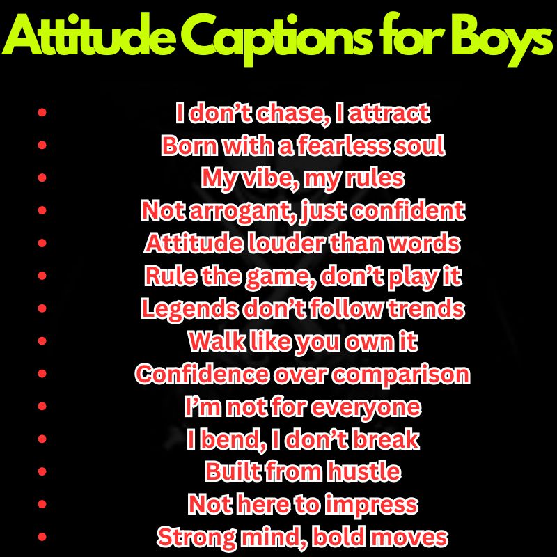 Attitude Captions for Boys