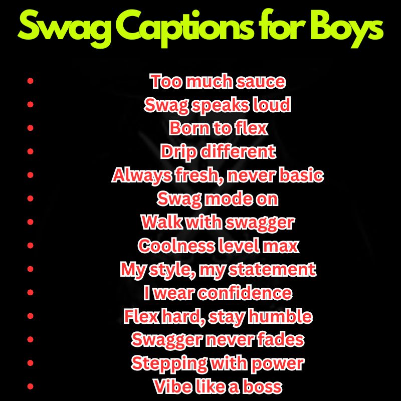Swag Captions for Boys