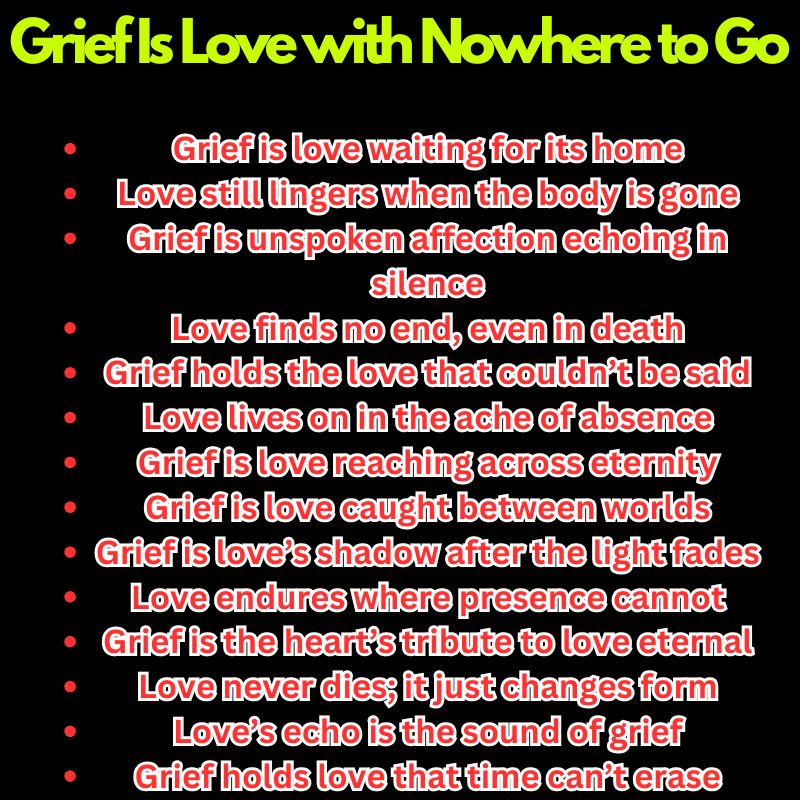 Grief Is Love with Nowhere to Go
