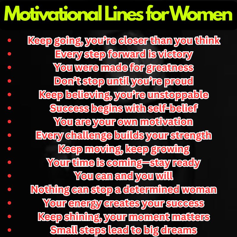 Motivational Lines for Women