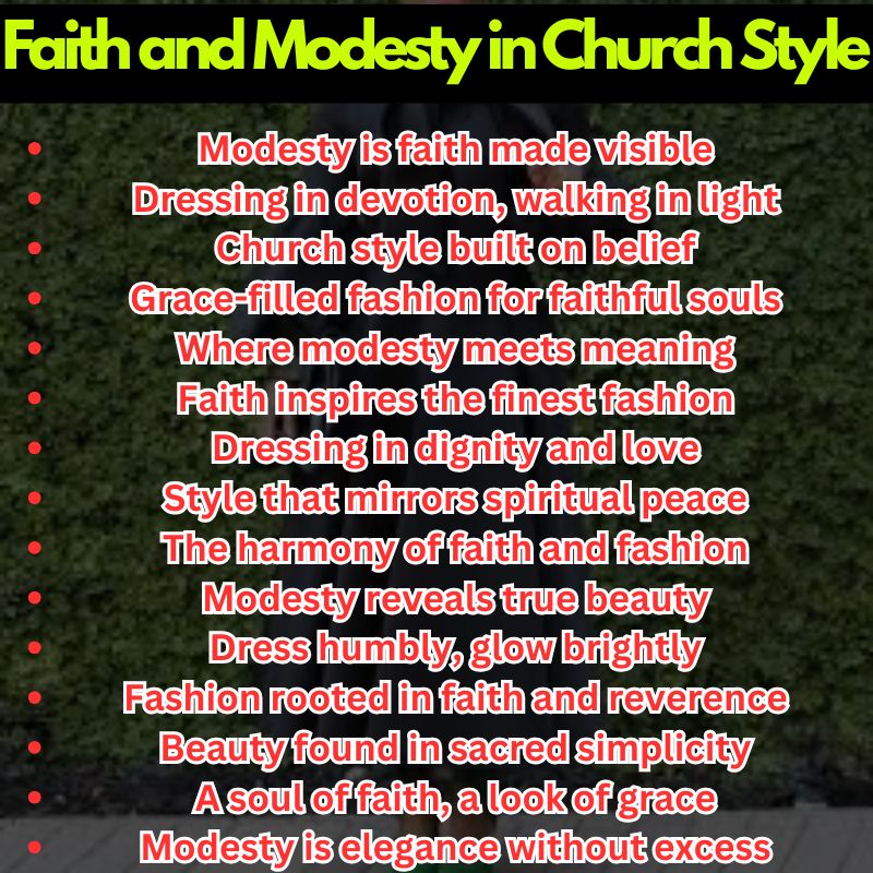Faith and Modesty in Church Style