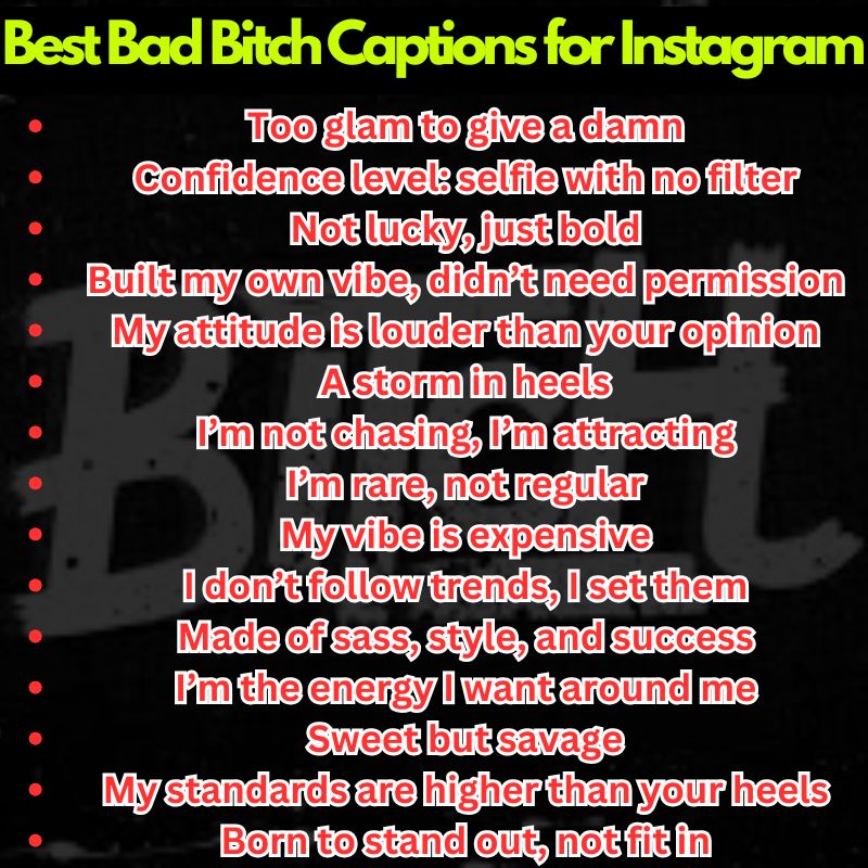 Best Bad Bitch Captions for Instagram