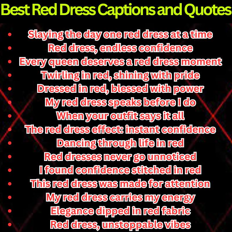 Best Red Dress Captions and Quotes