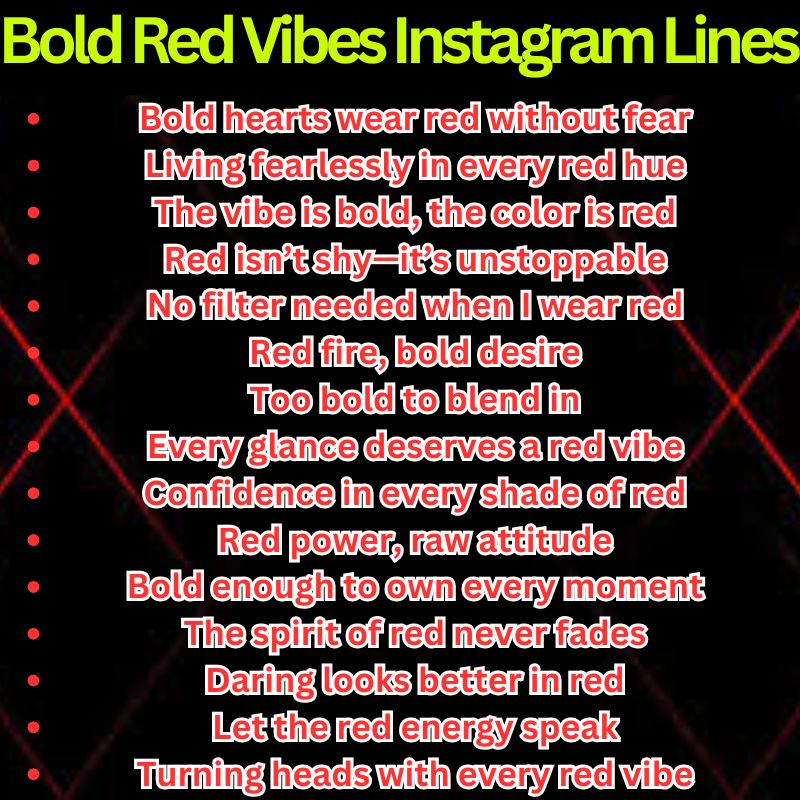 Bold Red Vibes Instagram Lines