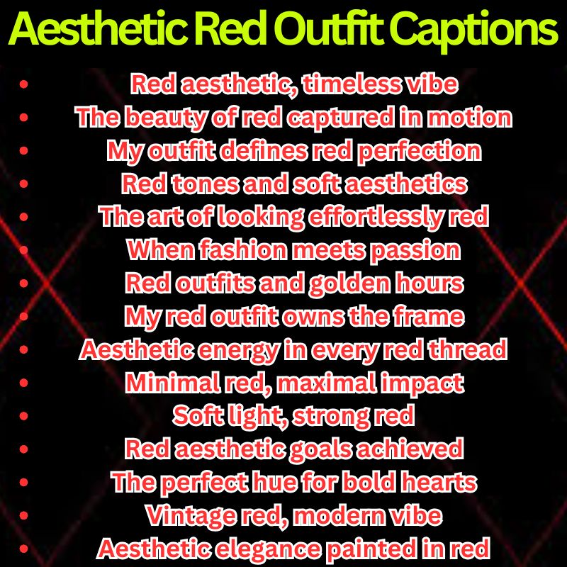 Aesthetic Red Outfit Captions
