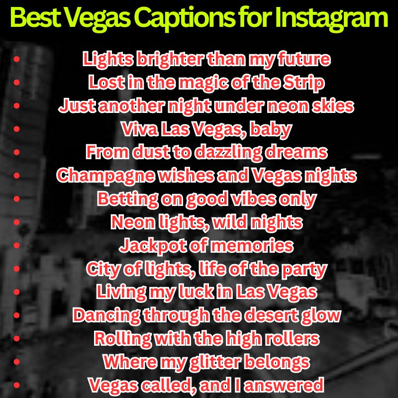 Best Vegas Captions for Instagram