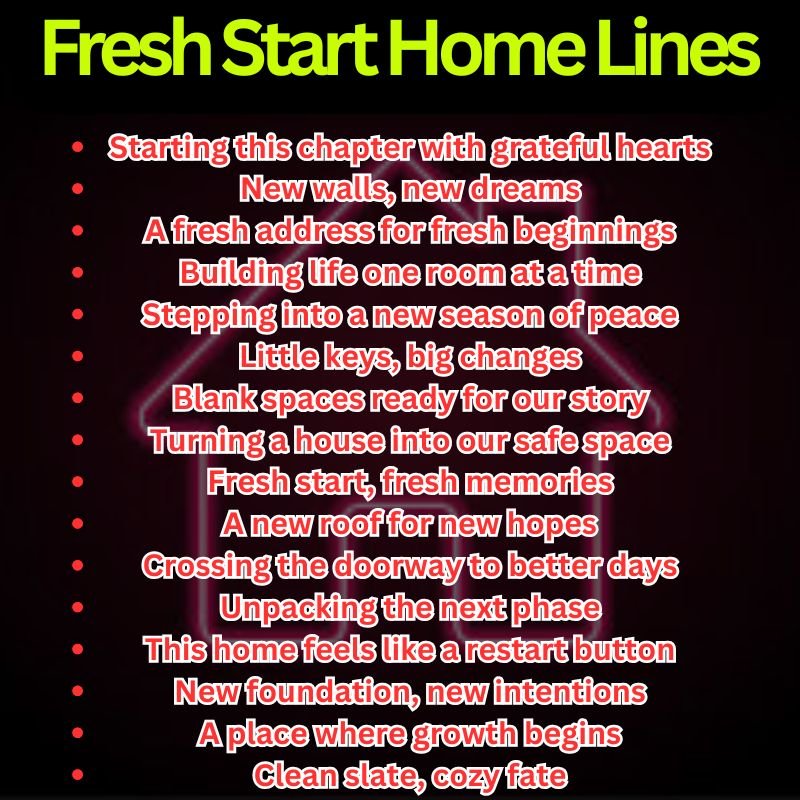 Fresh Start Home Lines