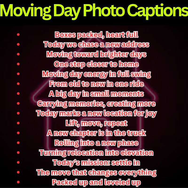 Moving Day Photo Captions