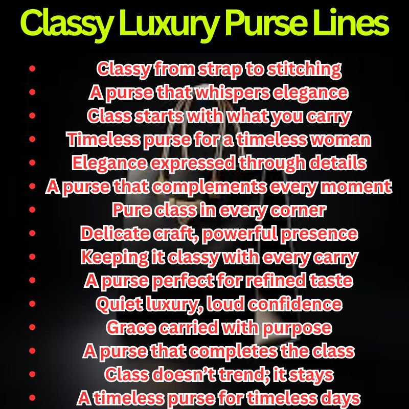 Classy Luxury Purse Lines
