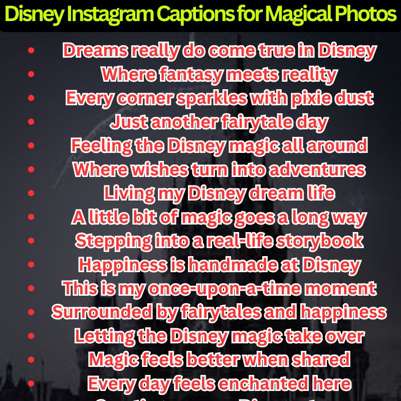 Disney Instagram Captions for Magical Photos