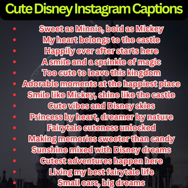 Cute Disney Instagram Captions