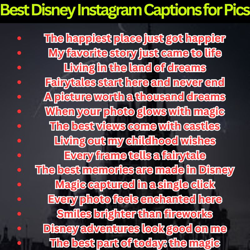 Best Disney Instagram Captions for Pics