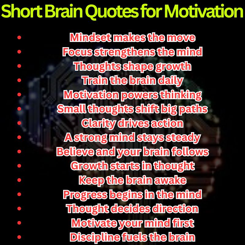Short Brain Quotes for Motivation