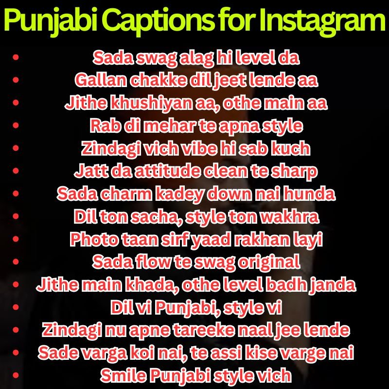 Punjabi Captions for Instagram