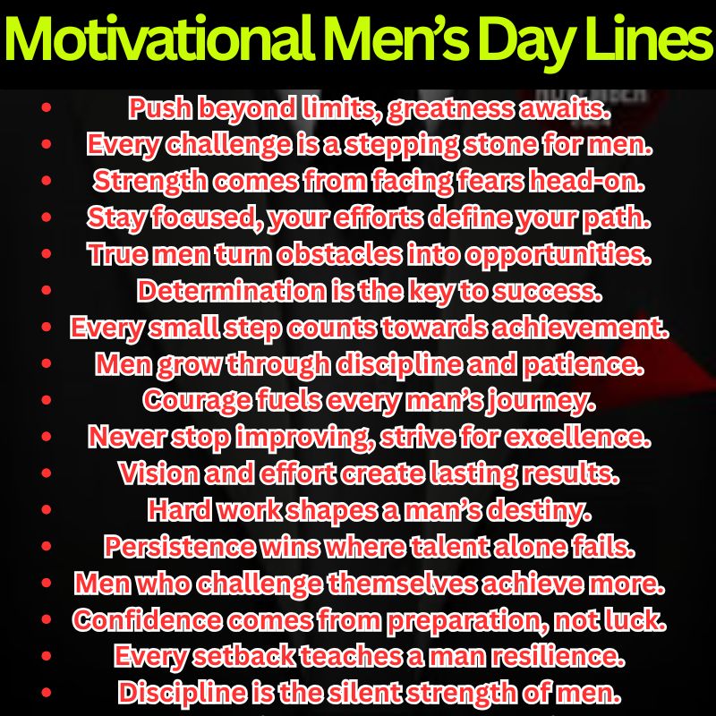 Motivational Men’s Day Lines