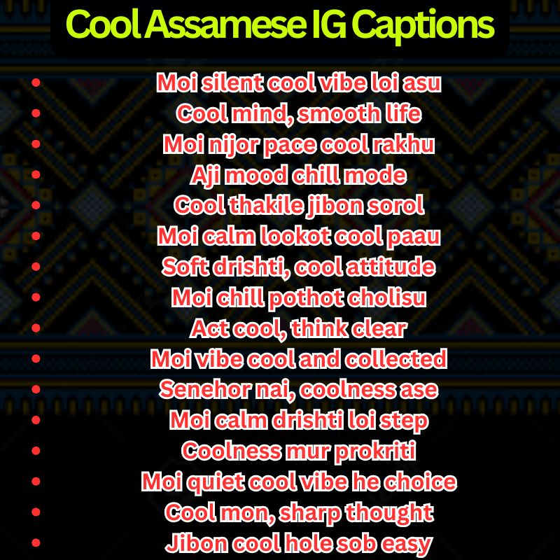 Cool Assamese IG Captions