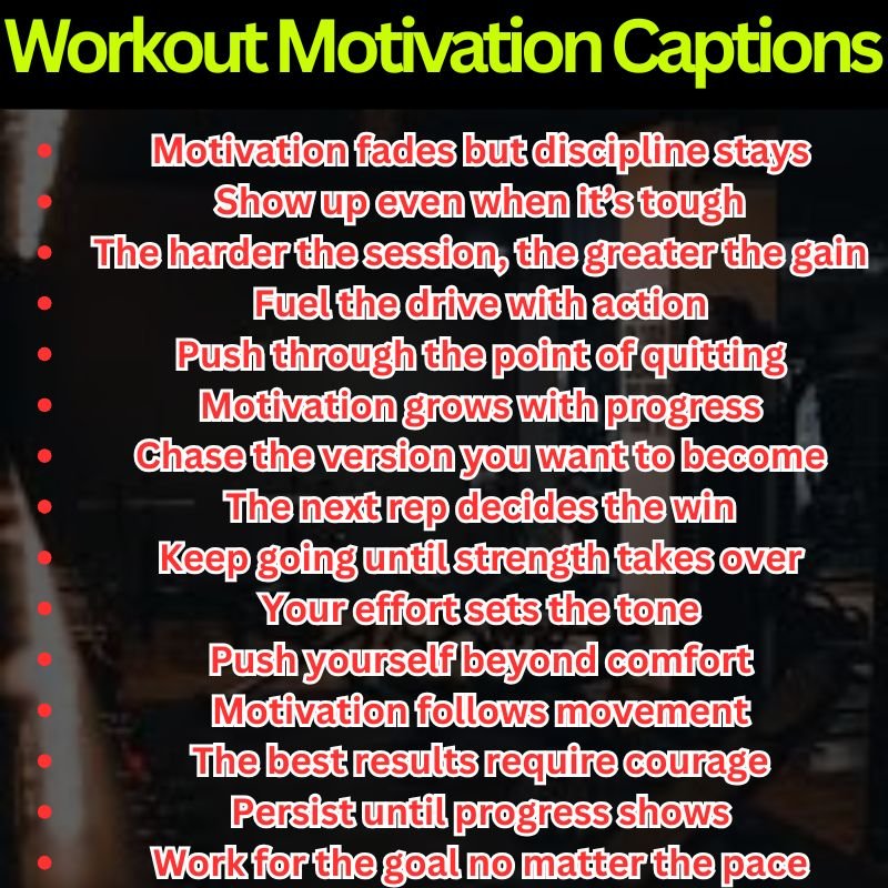 Workout Motivation Captions