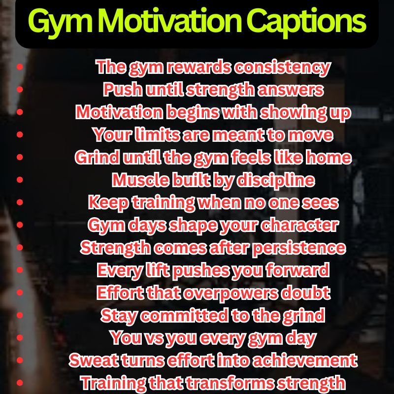 Gym Motivation Captions