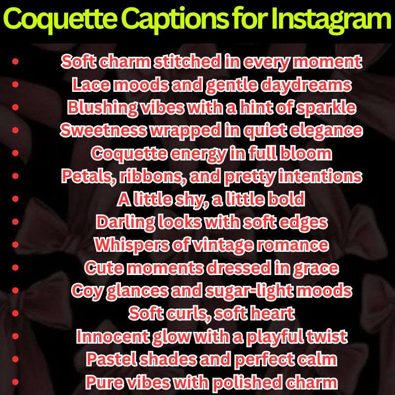 Coquette Captions for Instagram