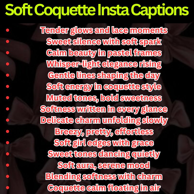 Soft Coquette Insta Captions
