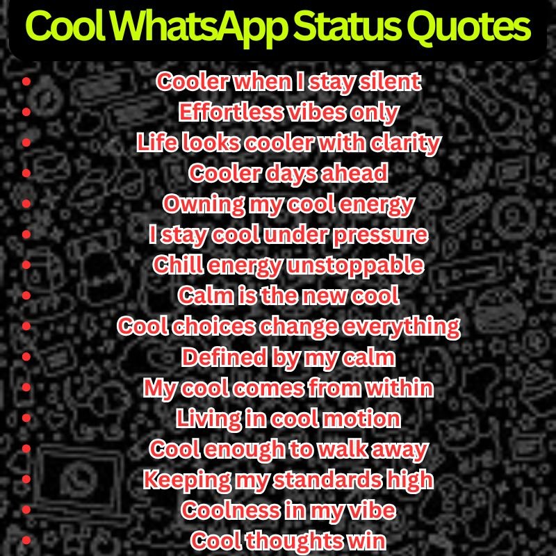Cool WhatsApp Status Quotes