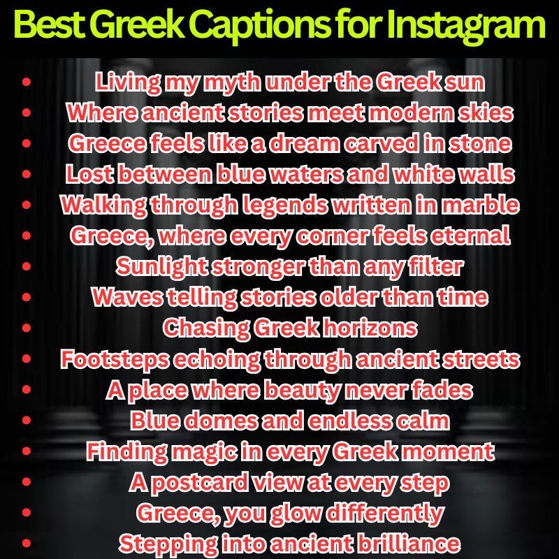 Best Greek Captions for Instagram