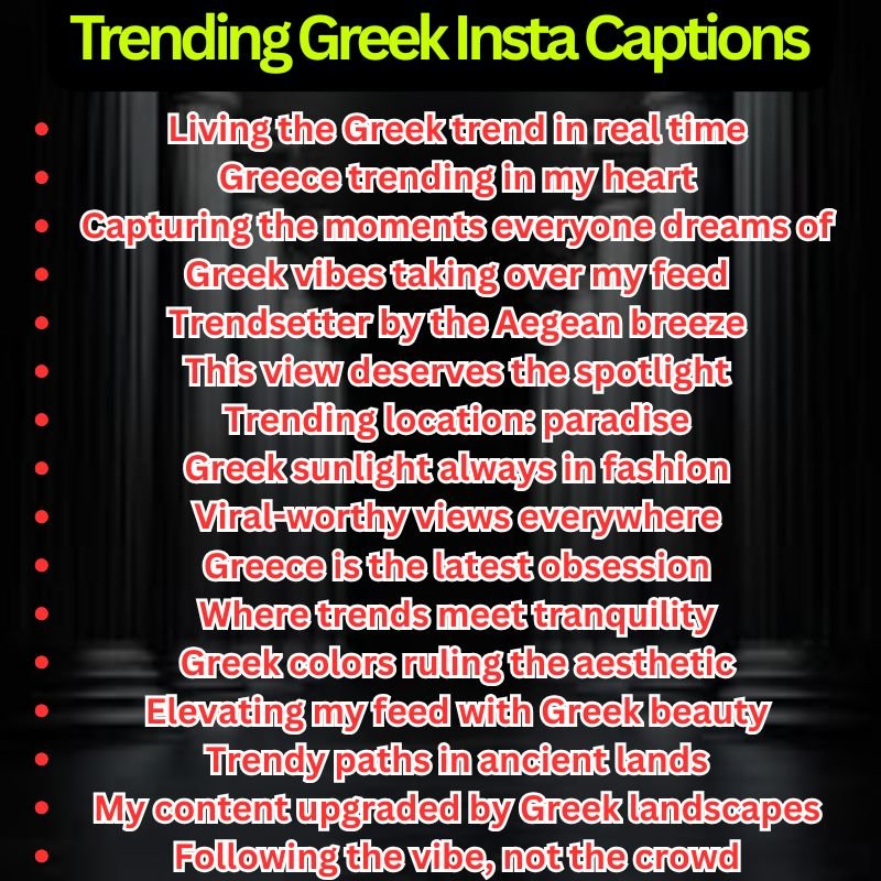Trending Greek Insta Captions