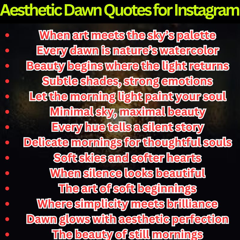 Aesthetic Dawn Quotes for Instagram