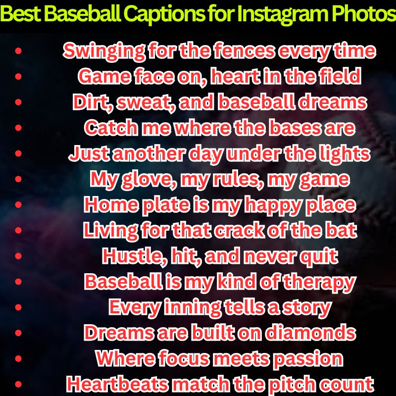 Best Baseball Captions for Instagram Photos