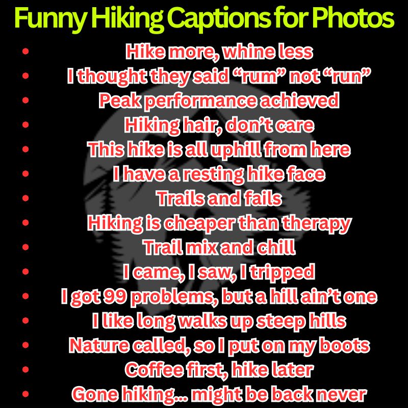 Funny Hiking Captions for Photos